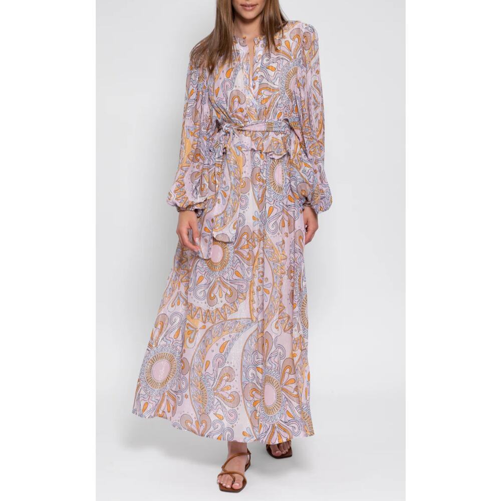 NWT Sundress The Label Sima Maxi Dress Marbella Havana Milkshake XS/S